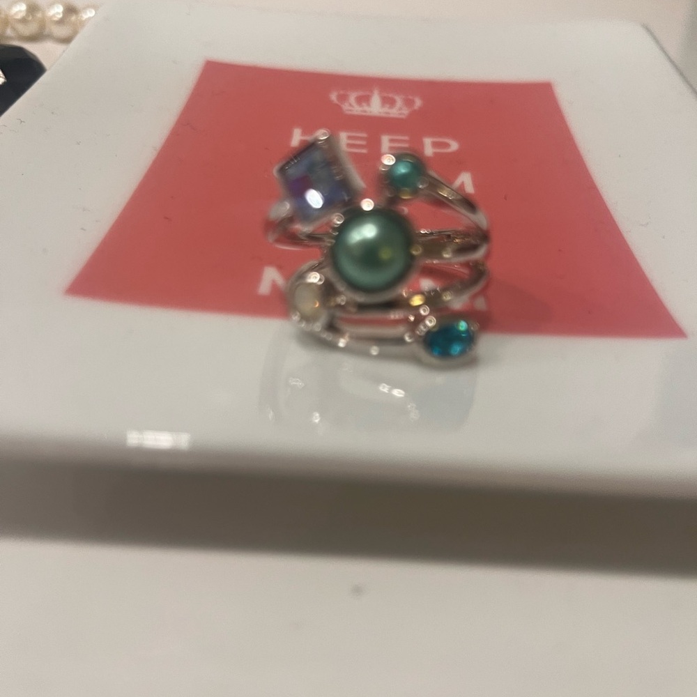 Elegant Multi-Color Gemstone Ring Set - Picture 4 of 6